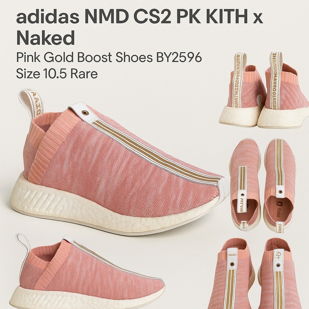 Adidas NMD CS2 PK KITH x Naked Pink Gold Boost  Shoes BY2596 Size 10.5 Rare
